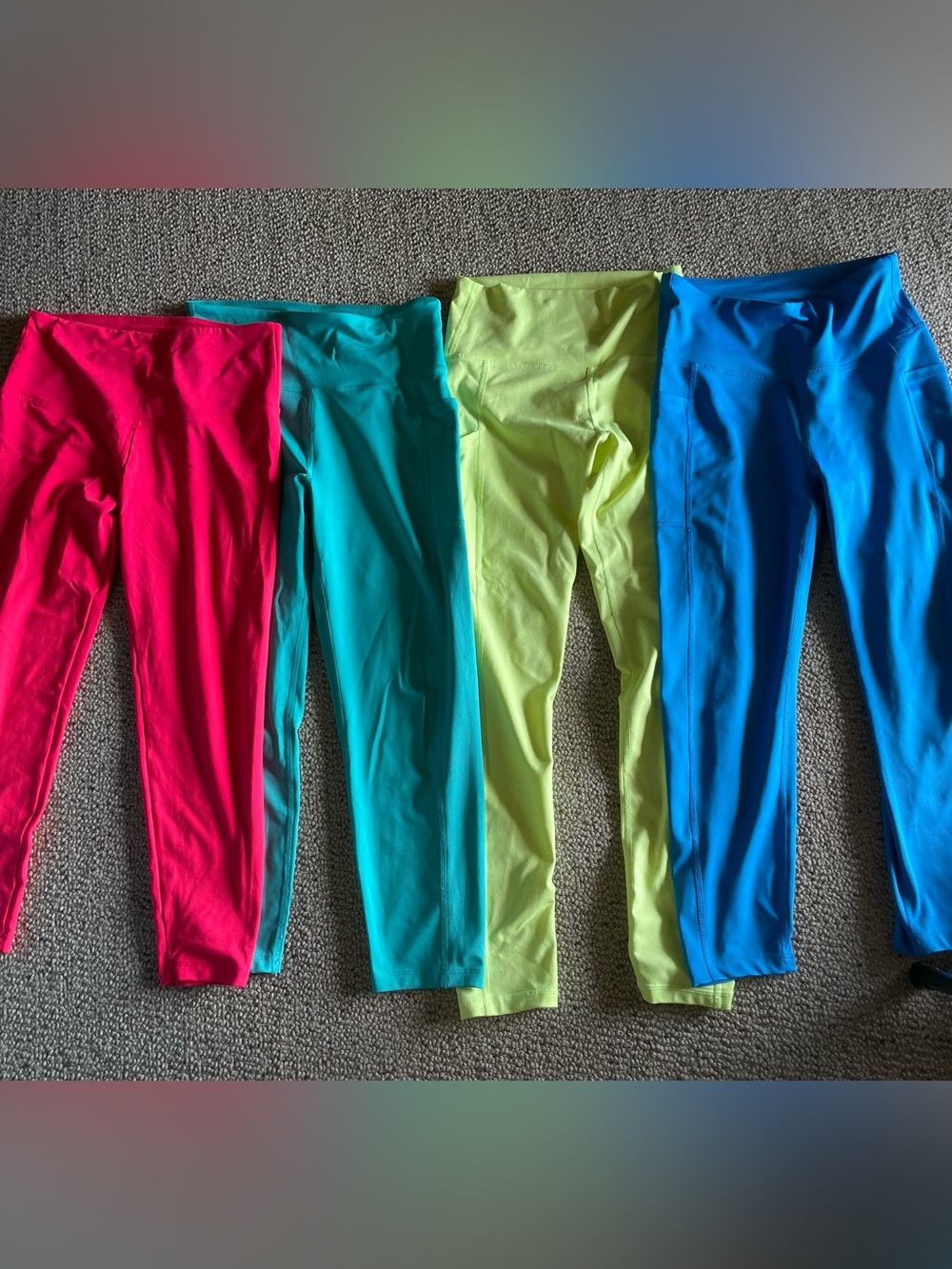 Bright Neon Yoga Leggings - Blue, Green, Pink, Yellow